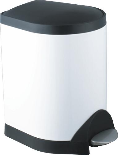 Foot pedal stainless steel dustbin S-5A（White）